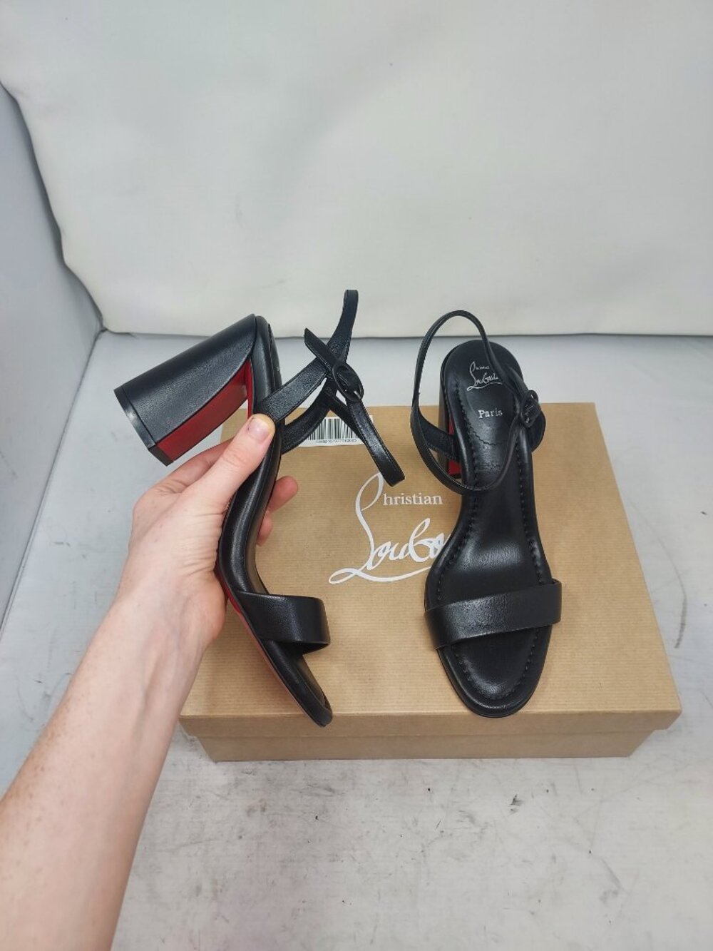 Christian Louboutin Black Miss Jane Sandal